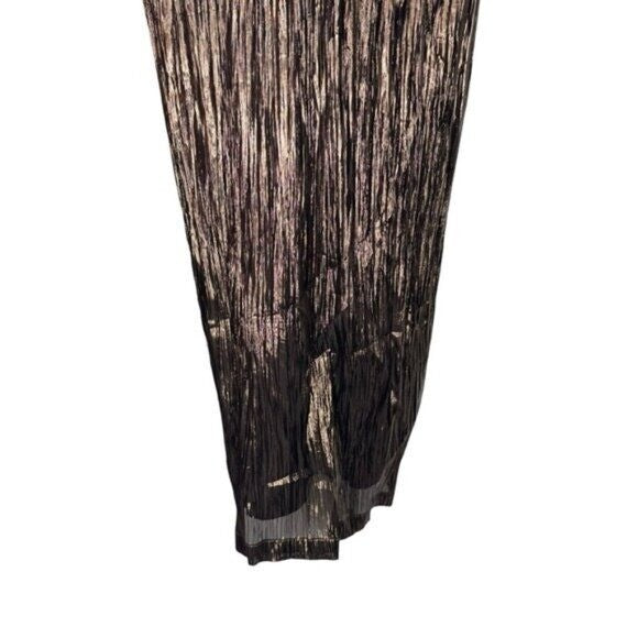 Hyacinth House | NEW Bronze Metallic Plisse Dorinda Midi Dress Size XS