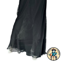 Christopher Esber Silk Formal Sheer Draped Cowl Tank Maxi Dress in Black Size 6
