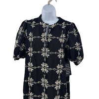 Tuckernuck NEW Black Eyelet Lewis Puff Sleeve Embroidered Maxi Dress Size XS