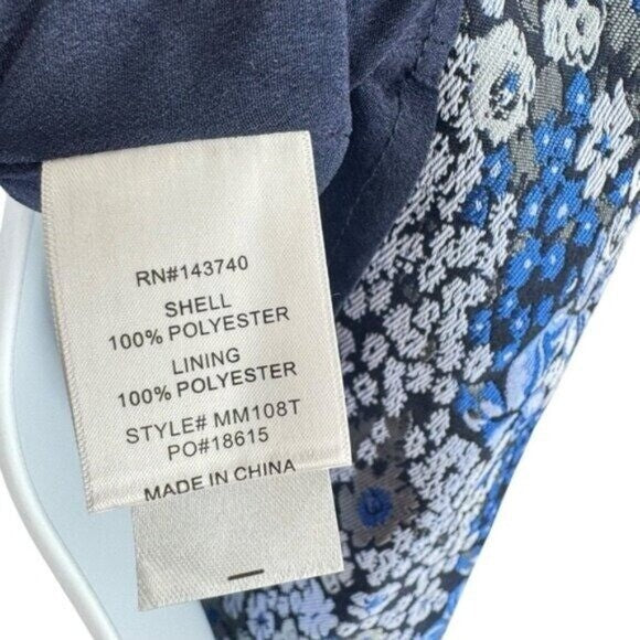 Hyacinth House NEW Blue Jacquard Priscilla Floral Puff Sleeve Blouse Size XXL