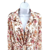 Runaway The Label | NEW Ruby Alani Front Tie Mini Dress in White Floral Size XL