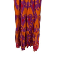 Sheridan French NEW Kelly Maxi Bow Dress in Sunset Ikat Purple Orange Size S
