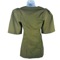 Tuckernuck NEW Olive Twill Ariella Puff Sleeve Scoop Neck Mini Dress Size XL