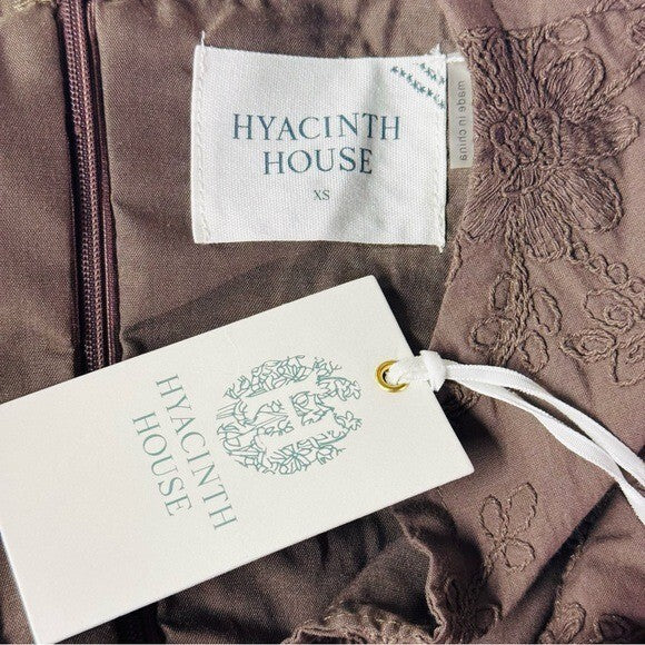 Hyacinth House | NEW Brown Becca V-Neckline Bell-Sleeved Mini Dress Size XS