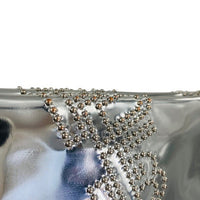 BY FAR Dulce Logo Mini Shoulder Bag in Metallic Silver