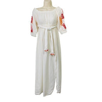 Sundress | Poly Dress in Tulum White & Mix Red Embroideries Size M/L