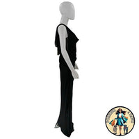 Christopher Esber Silk Formal Sheer Draped Cowl Tank Maxi Dress in Black Size 6