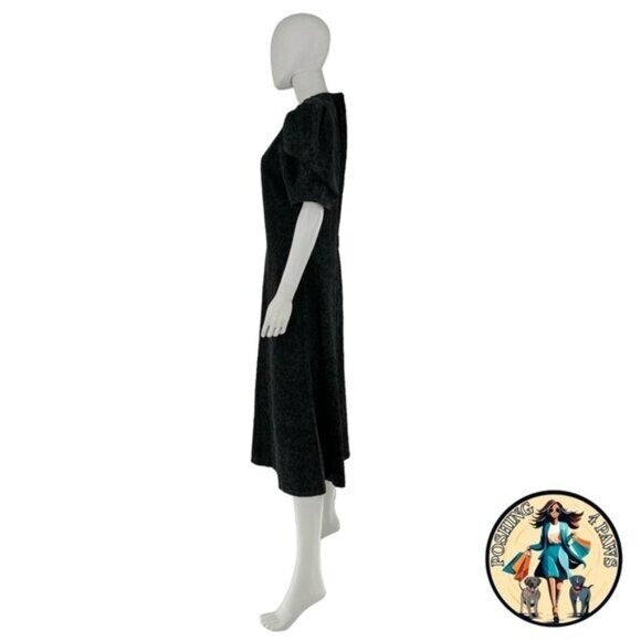 En Saison NEW Charcoal Gray Harlow Denim Animal Print Midi Dress Size XS