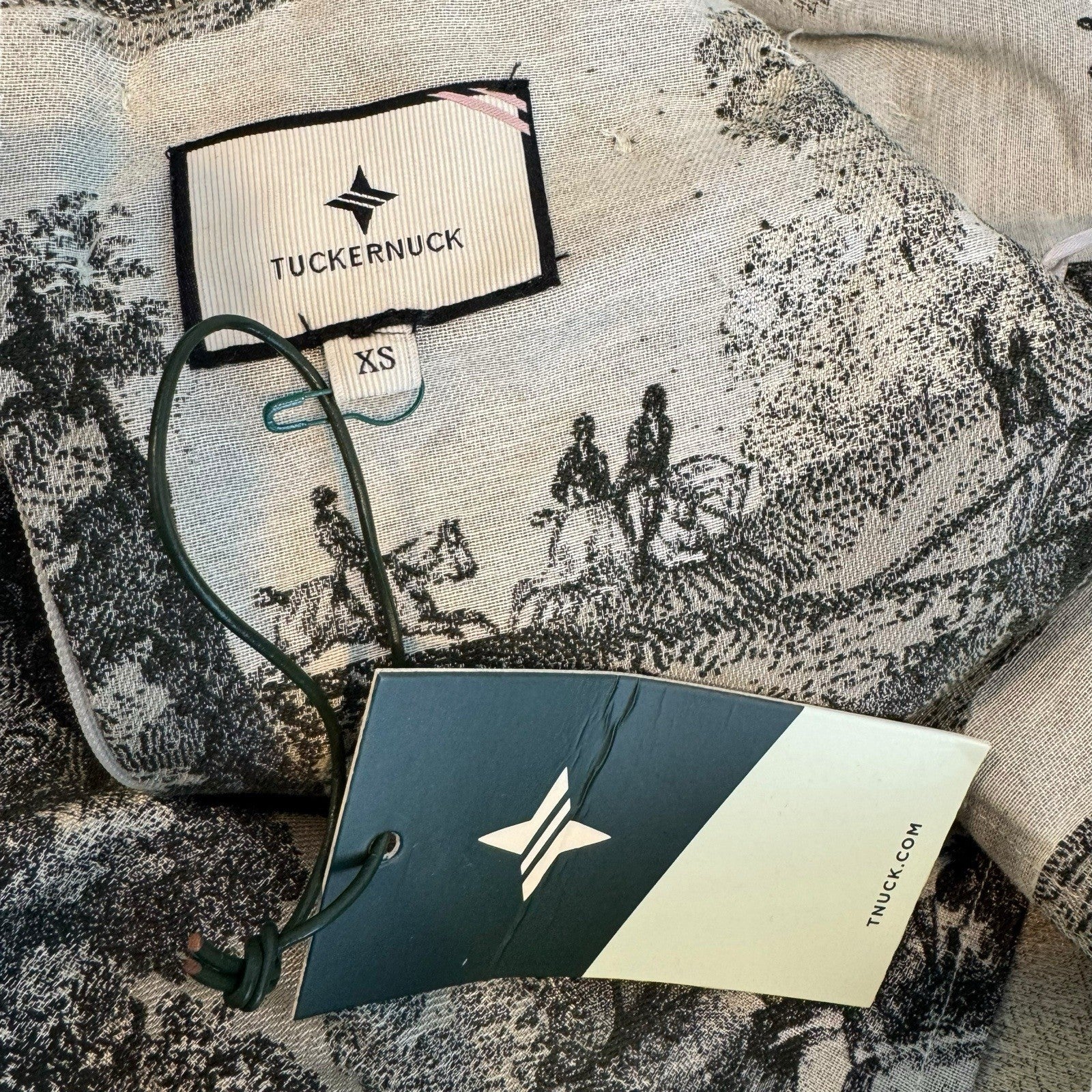 Tuckernuck NEW Middleburg Toile Suze Equestrian Formal Midi Dress Size XS