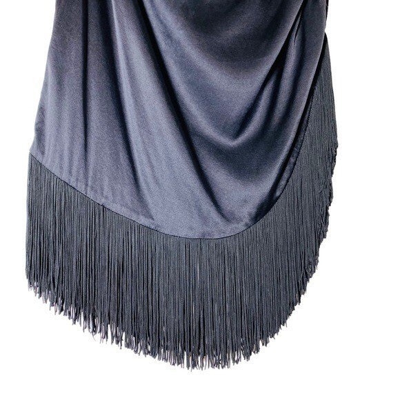 Silk Roads by Adriana Iglesias x REVOLVE Lua Silk Fringe Skirt in Black Size L