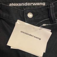 Alexander Wang NEW Fly High Waist Slim Stacked Jean in Washed Black Size 25