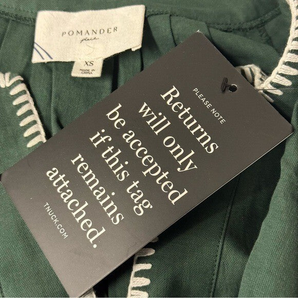 Pomander Place | NEW Green Stitch Finley Flutter Sleeve Mini Dress Size XS