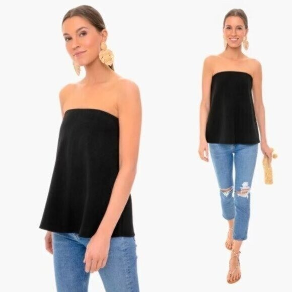 Tuckernuck | NEW Strapless Corset Noir Crepe Marin Top in Black Size XXL