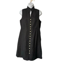 Tuckernuck NEW Black Leighton Linen Sleeveless Button Down Mini Dress Size S