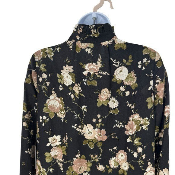 Tuckernuck NEW Midnight Garden Black Floral Drop Waist Tate Mini Dress Size XXS