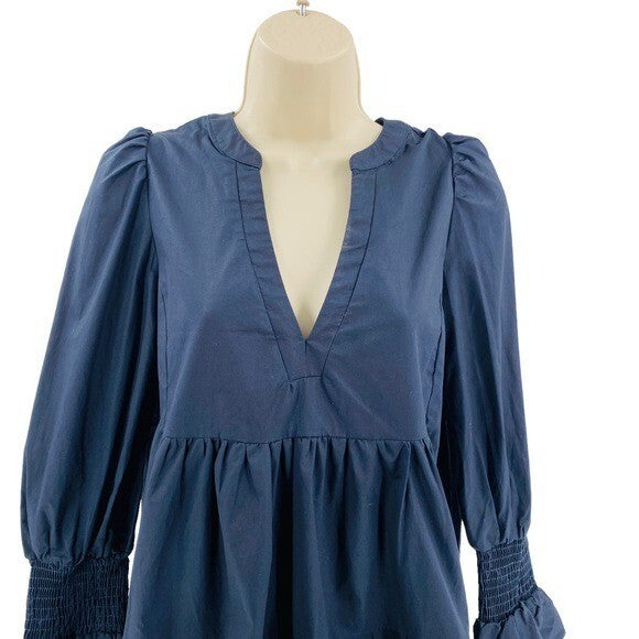 Pomander Place | NEW Navy Cotton Poplin Kenzo Mini Dress Size S