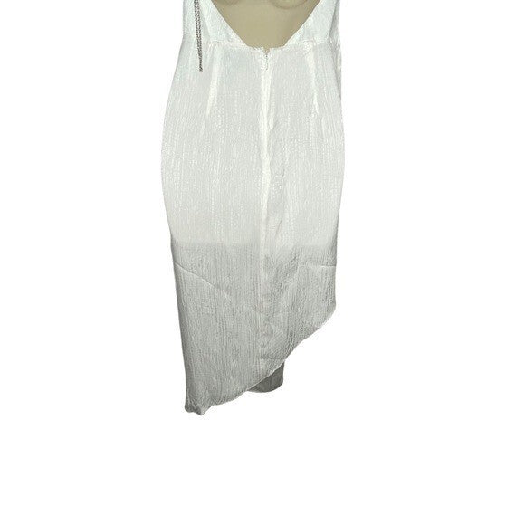 NEW Michael Costello x REVOLVE Tessa Satin Chain Midi Dress Ivory Women's Size S