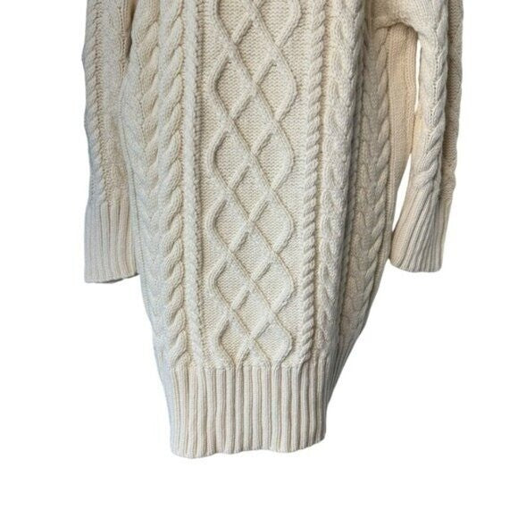 Hyacinth House NEW Cream Whistler Chunky Cable Knit Sweater Dress Size M