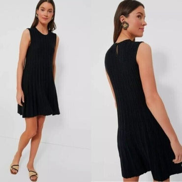 Pomander Place NEW Black Knit Adi Sleeveless A Line Classic Mini Dress Size M