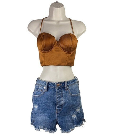 NBD | NWT Archer Crop Top in Gold Size XS