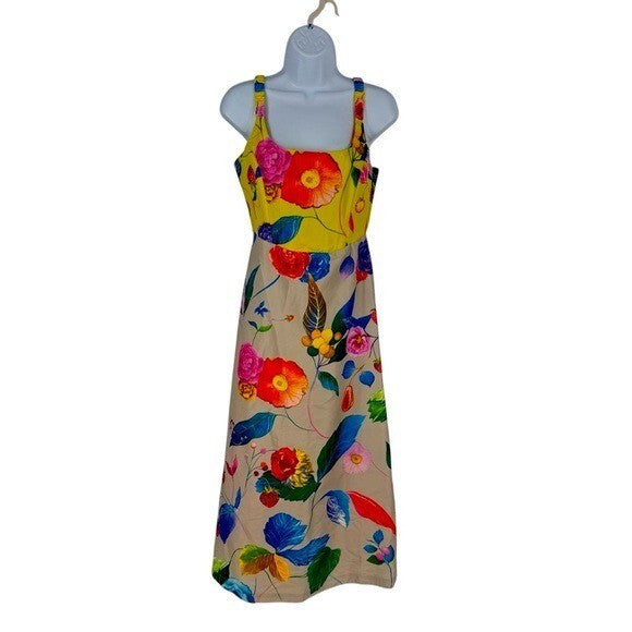 Tuckernuck NEW Vivid Jardin Dominique Fit and Flare Floral Midi Sun Dress S