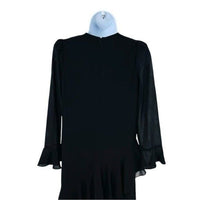 Tuckernuck NEW Black Sasha Long Sleeve Formal Ruffle Party Midi Dress Size S