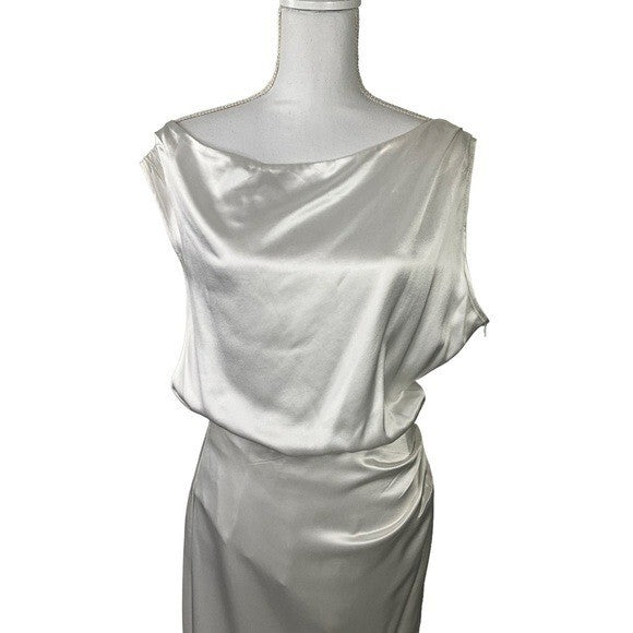 NONchalant Label | NEW Dinah One Shoulder Satin Formal Maxi Dress White Size XS