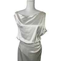 NONchalant Label | NEW Dinah One Shoulder Satin Formal Maxi Dress White Size XS