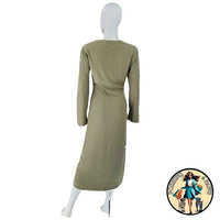 Jonathan Simkhai Bryanna Green Military Long Sleeve Formal Midi Dress Size 4