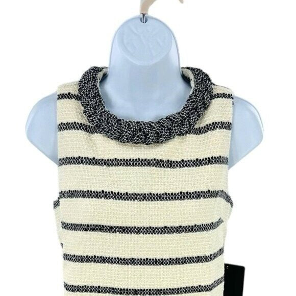 Tuckernuck NEW Navy Stripe Tweed Sleeveless Crew Neck Jackie Mini Dress Size XL