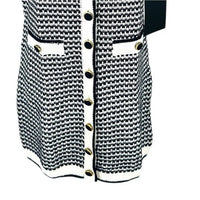 Pomander Place NEW Navy Stripe Bardot Sleeveless Knit Classic Mini Dress Size M