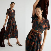 Tuckernuck NEW Persimmon Floral Jacquard Adelaide Formal Midi Dress Size XXL