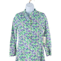 Hyacinth House NEW Aqua Bellflower Multi Floral Long Sleeve Maxi Dress Size XS