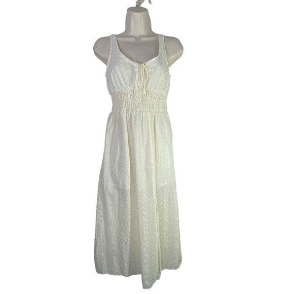 1. STATE | NWT Swiss Dot Midi Dress in Toasted Ivory Size XS