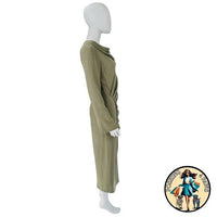 Jonathan Simkhai Bryanna Green Military Long Sleeve Formal Midi Dress Size 4