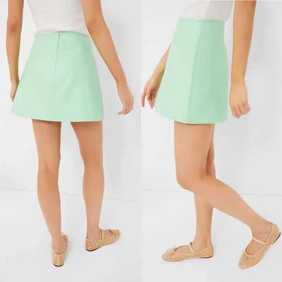 Tuckernuck NEW Mint Chip Faux Vegan Leather Meg Mini Skirt Size XS