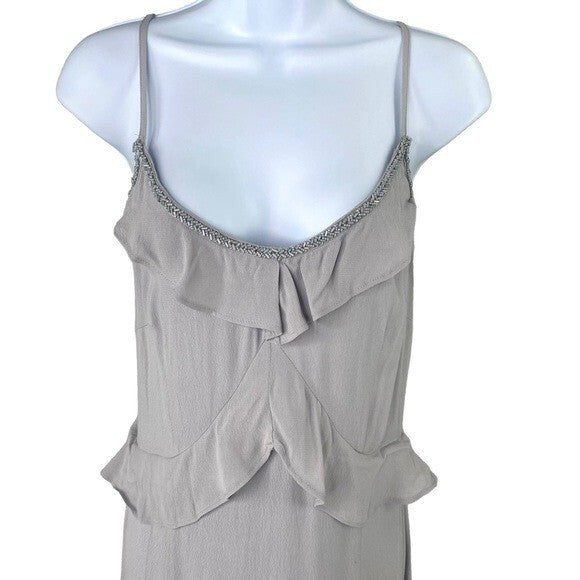Lovestitch X Petal & Pup | NEW Tanya Beaded Maxi Dress in Grey Size S