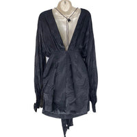 Significant Other | NEW Lila Satin Tie Front Mini Dress in Black Size 2