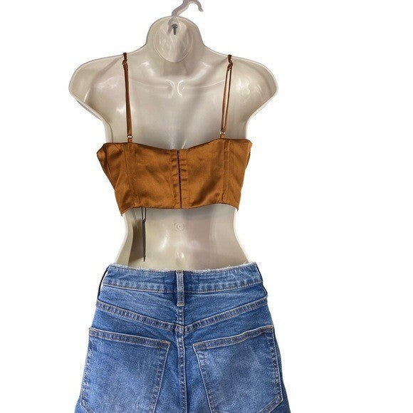 NBD | NWT Archer Crop Top in Gold Size S