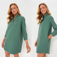 Pomander Place | NEW Green Polly Collared Preppy Shirt Dress Size XXL