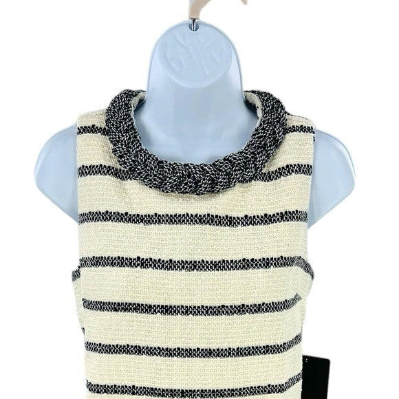 Tuckernuck | NEW Navy Stripe Tweed Sleeveless Crew Neck Jackie Mini Dress Size S