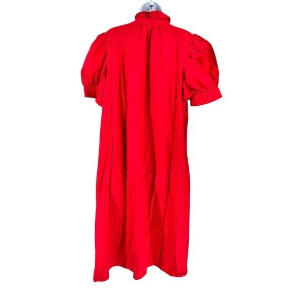 Hyacinth House NEW Red Ruffle Collar Louisa Puff Sleeve Cotton Maxi Dress XXL