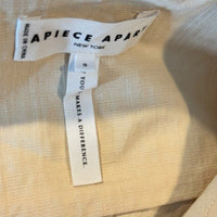 Apiece Apart NEW Catania Wrap Collared Short Sleeve Maxi Dress Ecru Ivory Size S