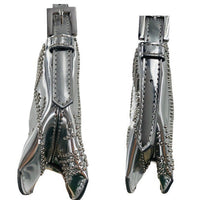 BY FAR Dulce Logo Mini Shoulder Bag in Metallic Silver