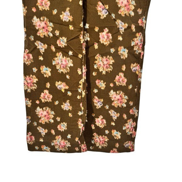 Tuckernuck NEW Brown Hazel Bouquet Corduroy Ashford Straight Leg Pant Size S