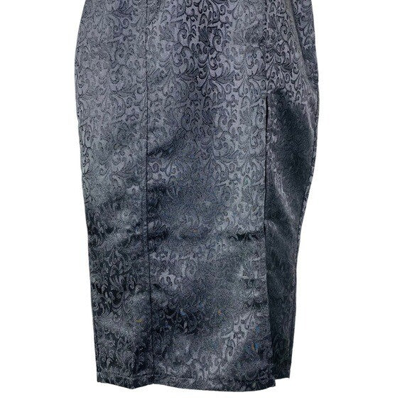 by the way. | NEW Mini Jacquard Satin Formal Slit Midi Dress in Black Size XS