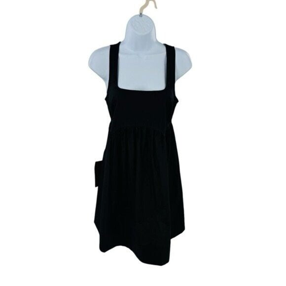 Pomander Place | NEW Black Porto Square Neckline Sleeveless Mini Dress Size M