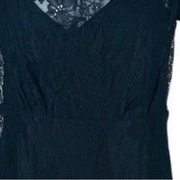 Rhode NEW Arabella Lace Black Short Sleeve Semi Sheer Formal Midi Dress Size 0