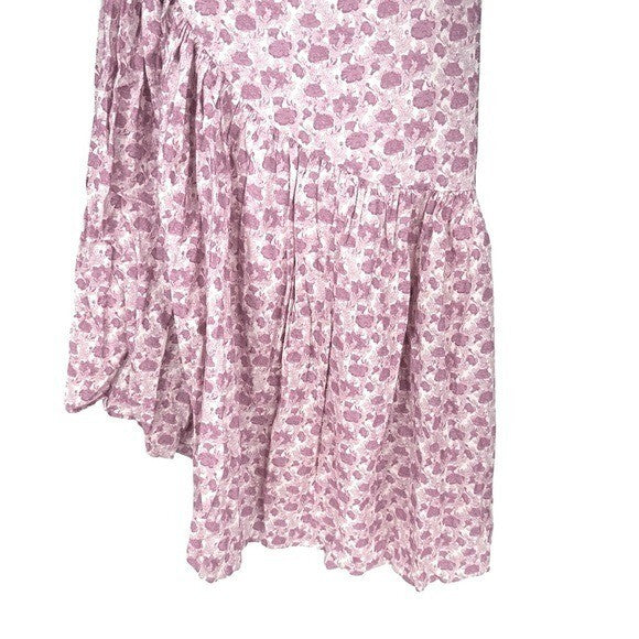 Hyacinth House | NEW Pink & White Floral Ruffle Hem Camellia Midi Dress Size XXL