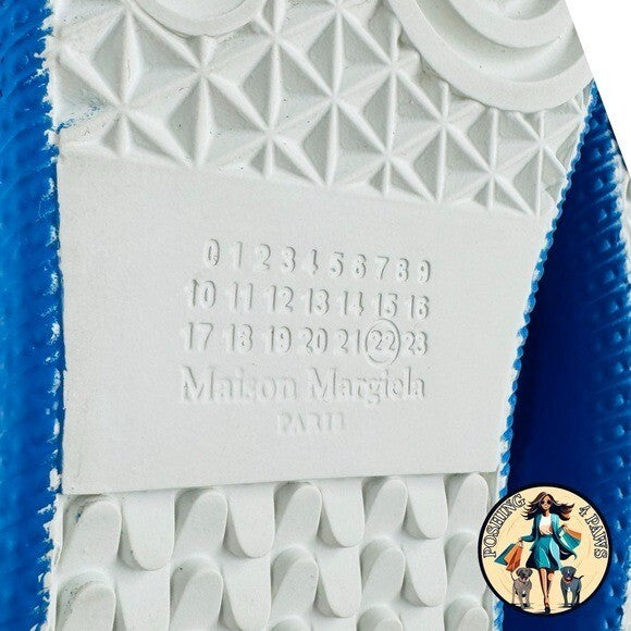 Maison Margiela Replica Patent Leather Low Top Sneaker Dazzling Blue Size 40 NIB